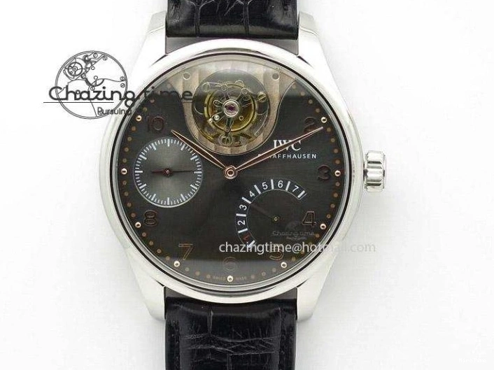 MIROTIME 0331 Portuguese Real PR IW500127 RG ZF 1:1 Best Edition Grey Red Dial On Brown Leather Strap A52010 V AllSeason 7331